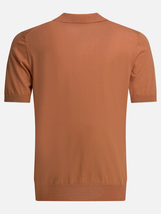 Polo shirts without buttons Solid colour  Orange - Brunello Cucinelli Men | PDP | VIETTI Online Store | 2
