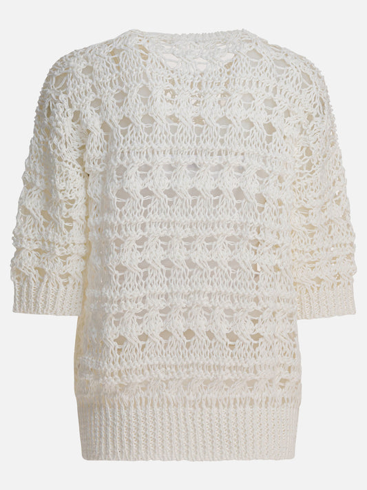 Maglioni girocollo Textured knit  Bianco - Brunello Cucinelli Donna | PDP | VIETTI Online Store | 2
