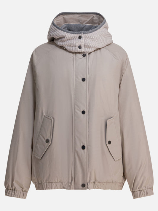 Piumini corti Solid colour  Grigio - Brunello Cucinelli Donna | PDP | VIETTI Online Store 
