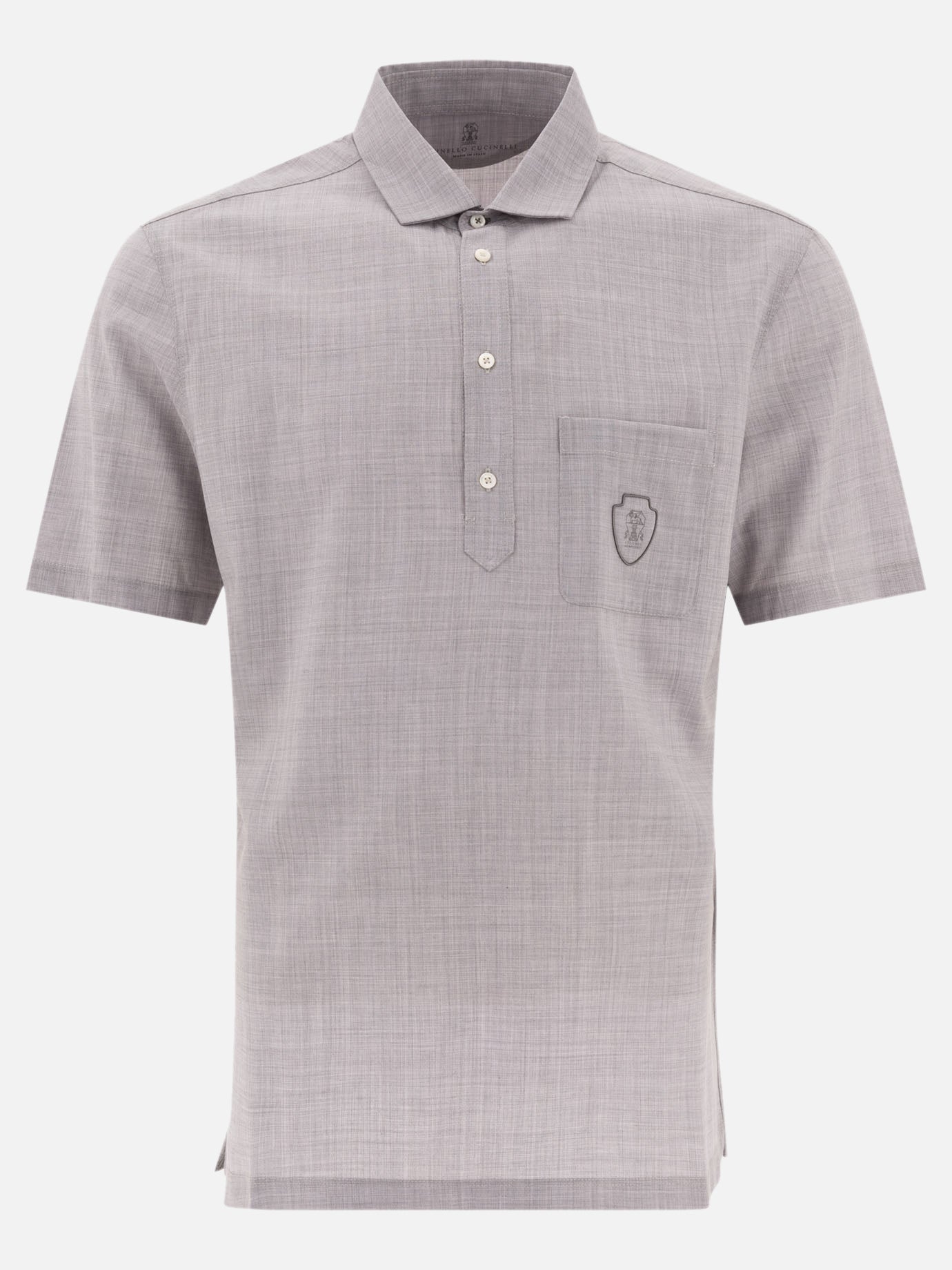 Polo con bottoni Solid colour  Grigio - Brunello Cucinelli Uomo | PDP | VIETTI Online Store | Zoom-Modal
