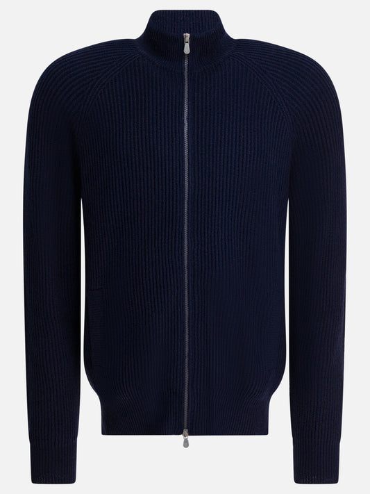 Maglioni con zip Solid colour  Blu - Brunello Cucinelli Uomo | PDP | VIETTI Online Store 

