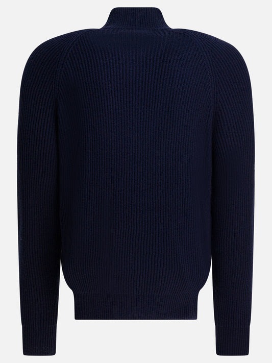 Maglioni con zip Solid colour  Blu - Brunello Cucinelli Uomo | PDP | VIETTI Online Store | 2
