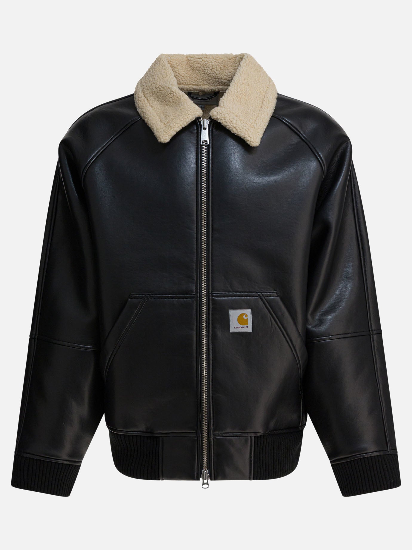 Leather jackets Solid colour  Black - Carhartt WIP Men | PDP | VIETTI Online Store | Zoom-Modal
