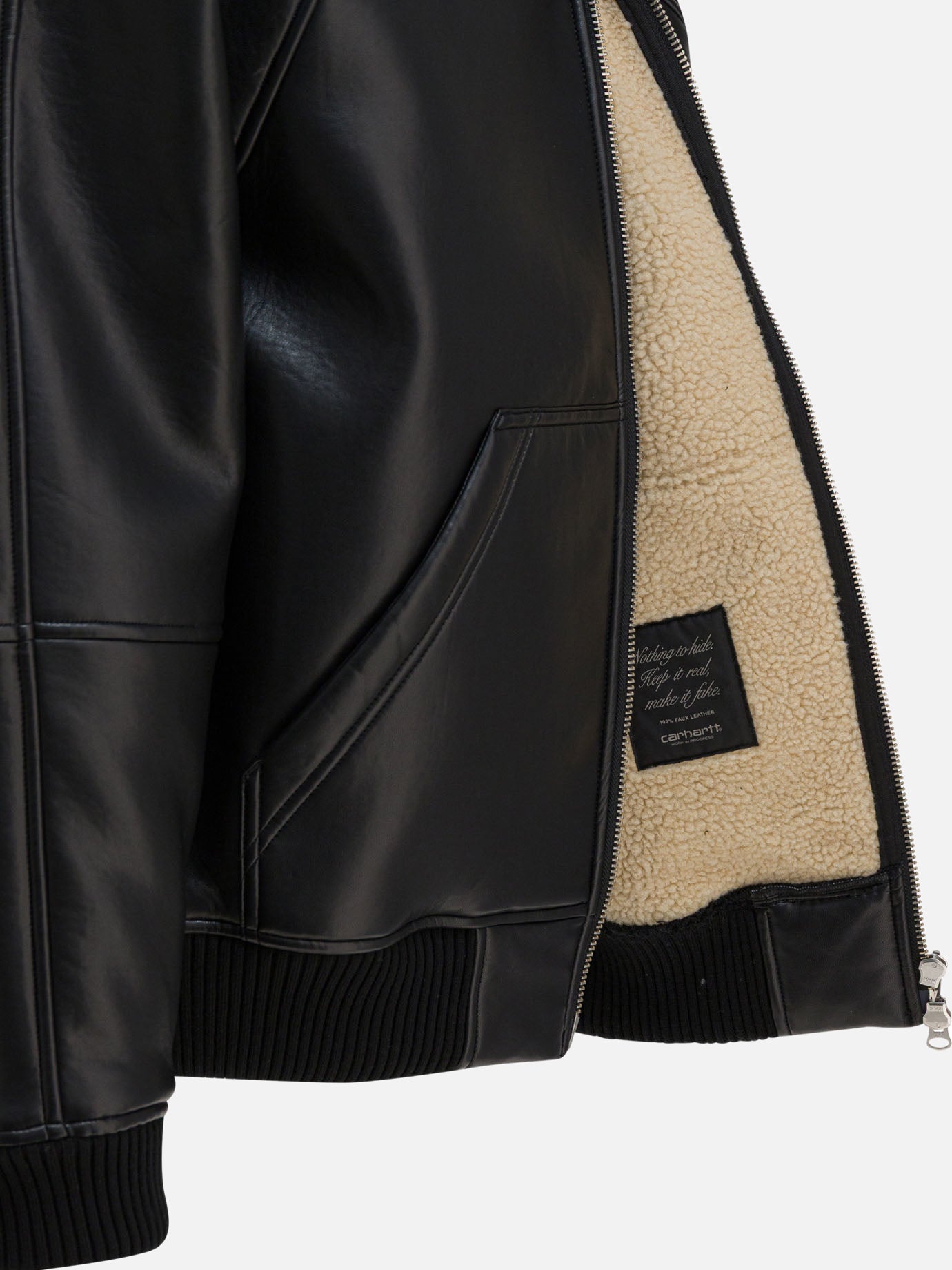 Leather jackets Solid colour  Black - Carhartt WIP Men | PDP | VIETTI Online Store | thumbnail_4