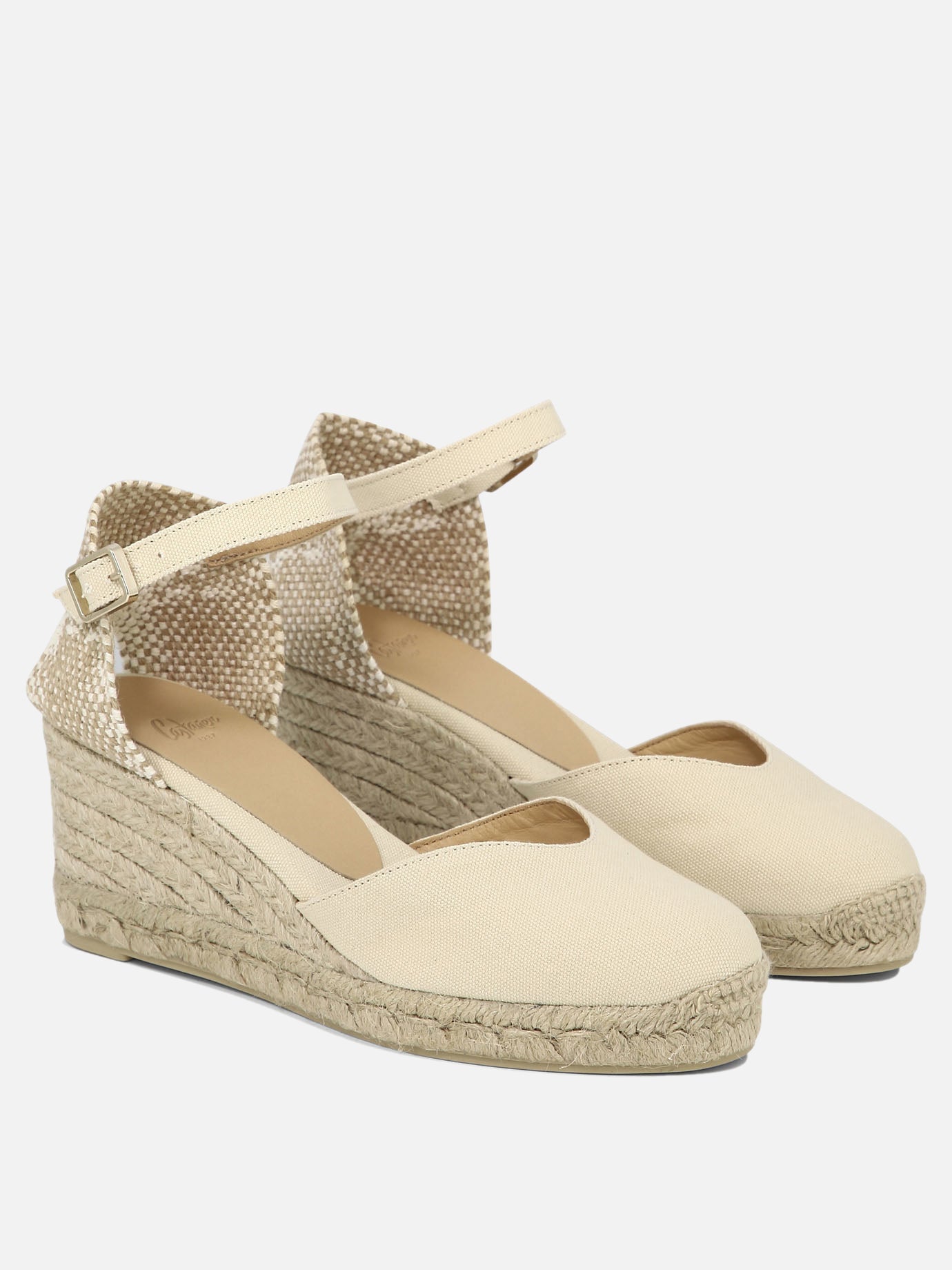 Heeled espadrilles 100% organic cotton - 100% rubber  Beige - Castañer Women | PDP | VIETTI Online Store | thumbnail_2