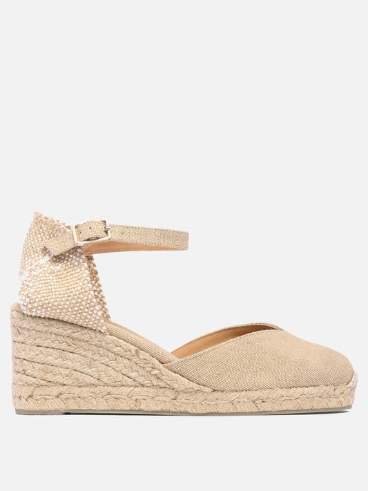 Heeled espadrilles 100% organic cotton - 100% rubber  Beige - Castañer Women | PDP | VIETTI Online Store 
