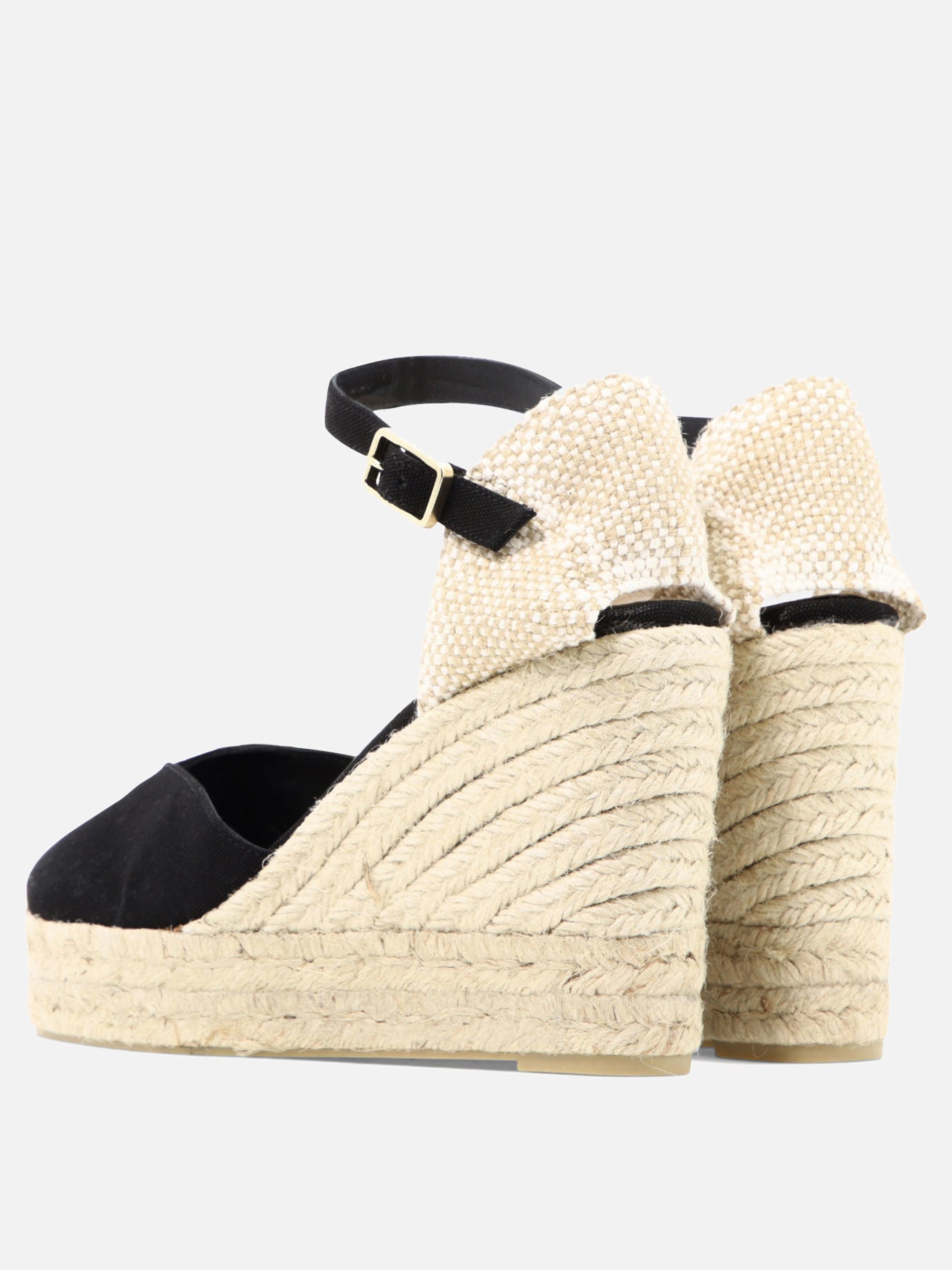 Heeled espadrilles 100% cotton - 100% rubber  Black - Castañer Women | PDP | VIETTI Online Store | Zoom-Modal_4
