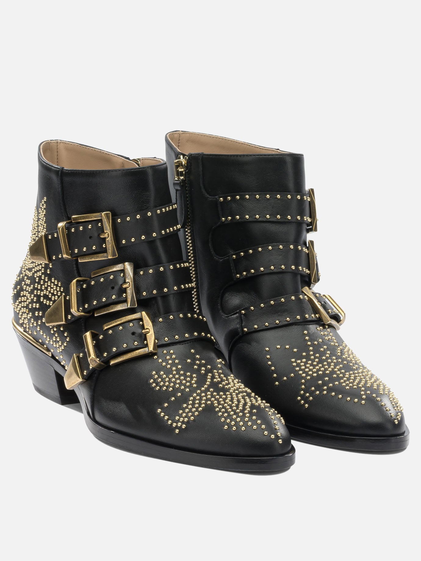 Stivaletti con zip 88% calf leather 12% goat leather - 100% calf leather  Nero - Chloé Donna | PDP | VIETTI Online Store | Zoom-Modal_2
