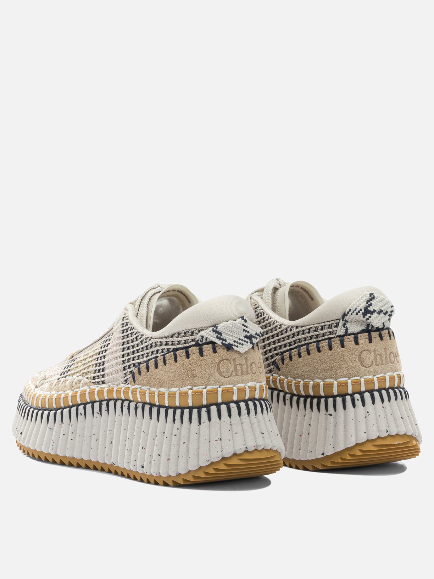 Low top sneakers 100% polyester - 100% calf leather  Beige - Chloé Women | PDP | VIETTI Online Store | Zoom-Modal_4
