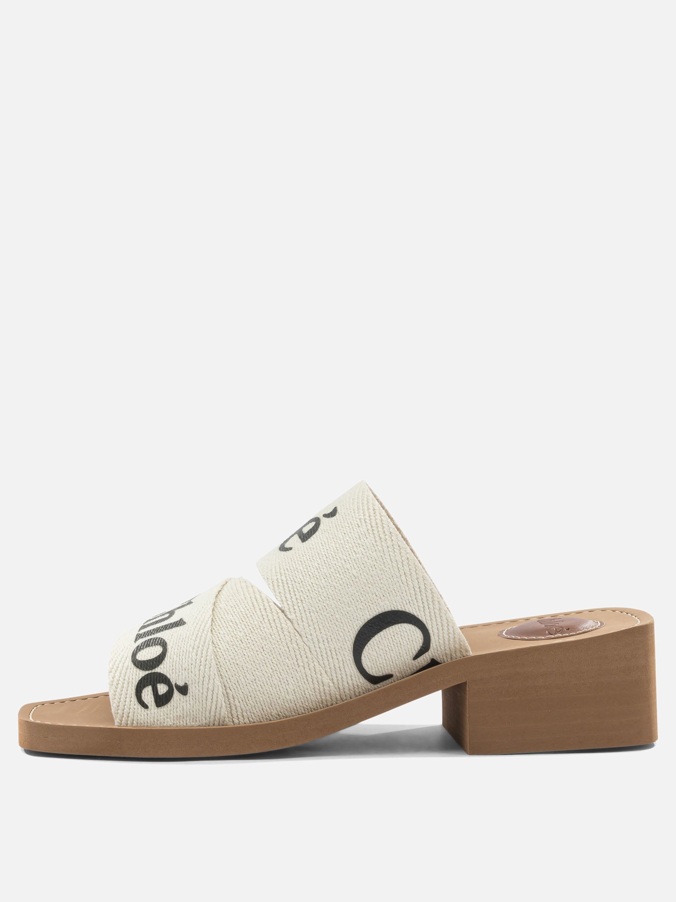 Heeled sandals 90% linen 10% polyester - 100% ethylene vinyl acetate  White - Chloé Women | PDP | VIETTI Online Store | Zoom-Modal_3
