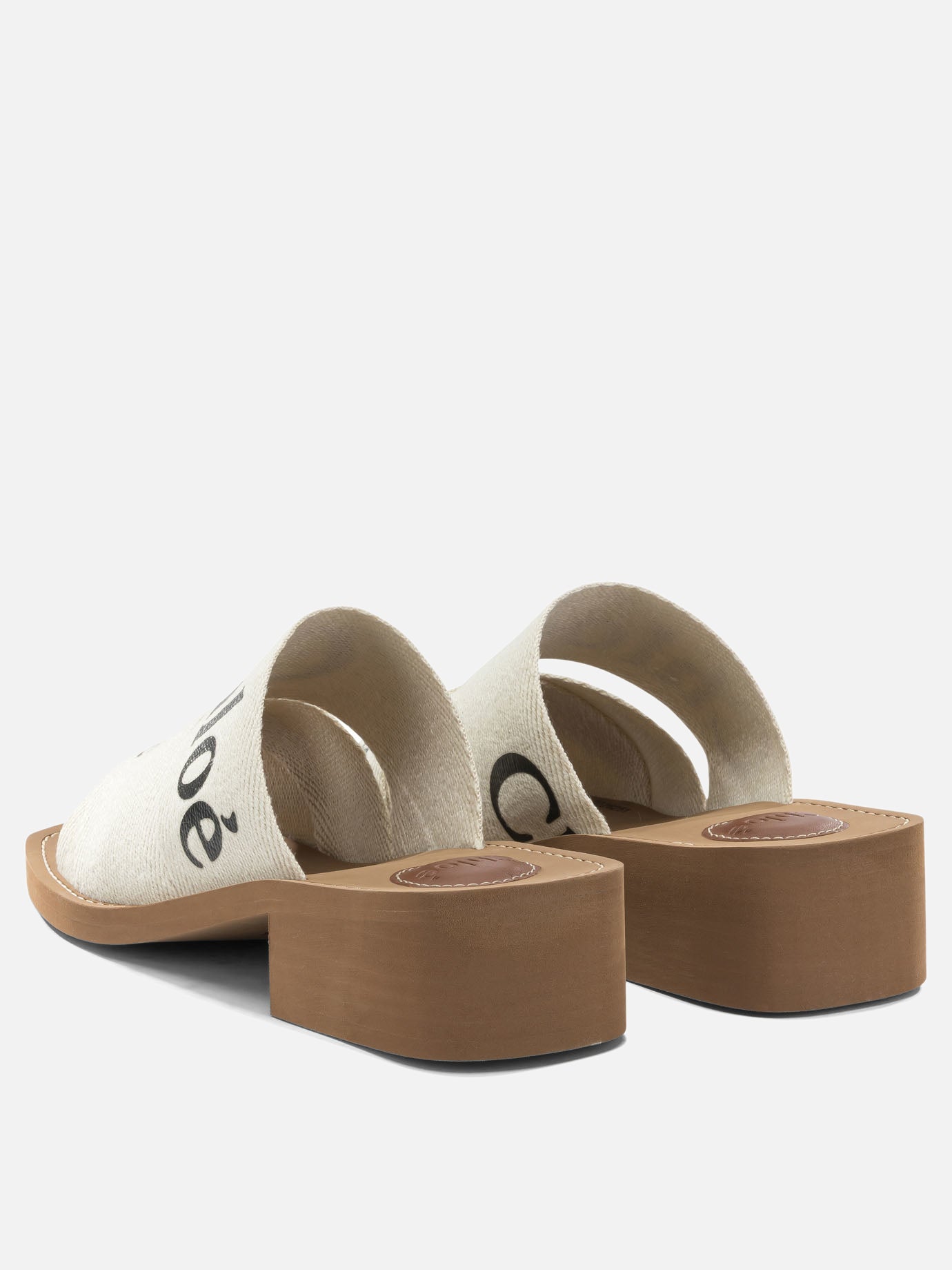 Heeled sandals 90% linen 10% polyester - 100% ethylene vinyl acetate  White - Chloé Women | PDP | VIETTI Online Store | thumbnail_4