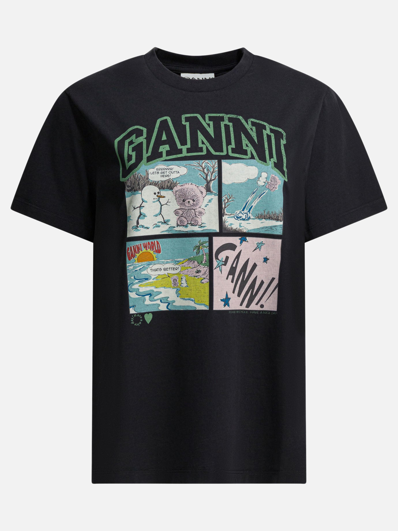 Crewneck t-shirts Graphics  Black - Ganni Women | PDP | VIETTI Online Store | Zoom-Modal
