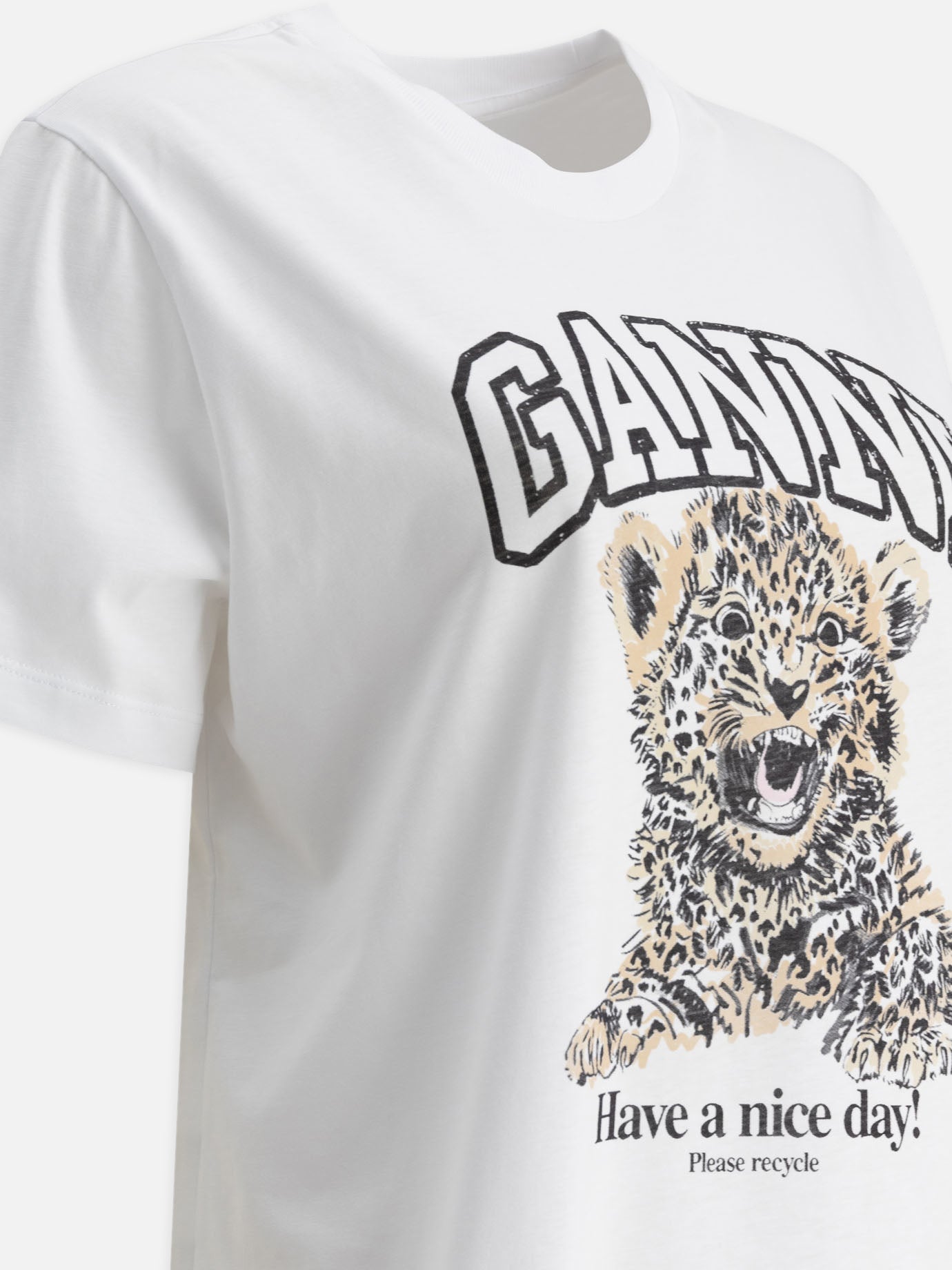 Crewneck t-shirts Logo  White - Ganni Women | PDP | VIETTI Online Store | Zoom-Modal_4
