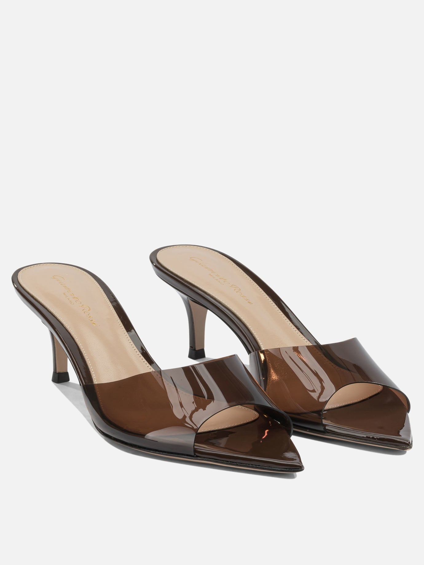 Mules 100% thermoplastic polyurethane - 100% leather  Brown - Gianvito Rossi Women | PDP | VIETTI Online Store | Zoom-Modal_2
