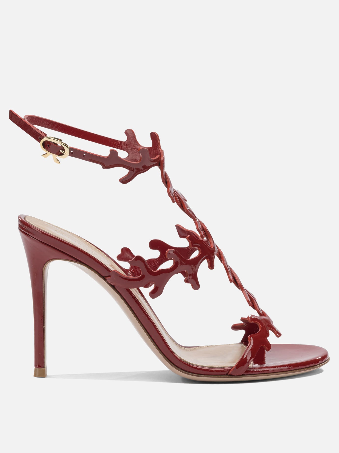 Sandali con tacco 100% leather - 100% leather  Rosso - Gianvito Rossi Donna | PDP | VIETTI Online Store | Zoom-Modal
