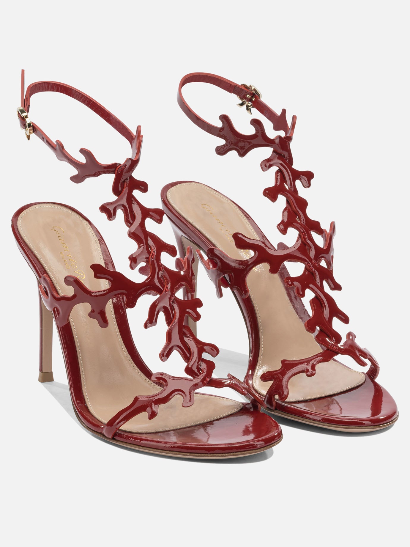 Sandali con tacco 100% leather - 100% leather  Rosso - Gianvito Rossi Donna | PDP | VIETTI Online Store | thumbnail_2