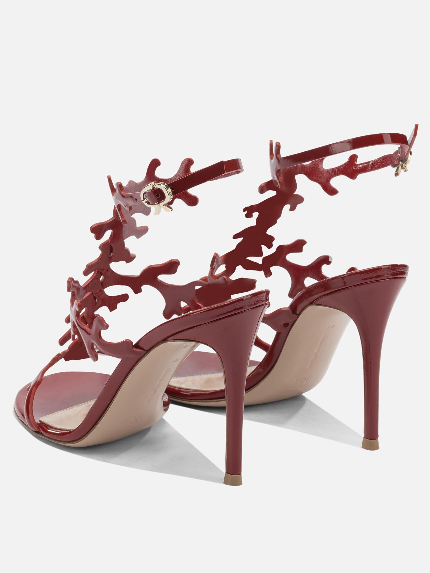 Sandali con tacco 100% leather - 100% leather  Rosso - Gianvito Rossi Donna | PDP | VIETTI Online Store | Zoom-Modal_4
