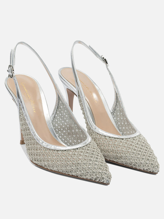 Slingback 90% fabric 10% leather - 100% leather  Argento - Gianvito Rossi Donna | PLP | VIETTI Online Store | 2
