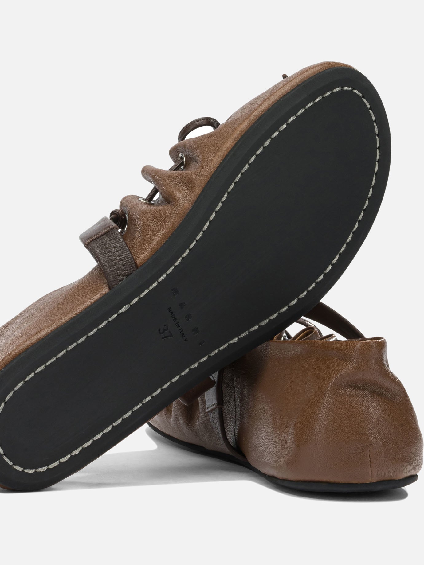 Mary Jane ballet flats 100% ovine leather - 100% rubber  Brown - Marni Women | PDP | VIETTI Online Store | thumbnail_5