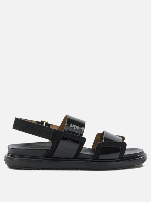 Flat sandals 100% calf leather - 100% rubber  Black - Marni Women | PDP | VIETTI Online Store 
