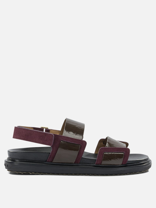 Flat sandals 100% calf leather - 100% rubber  Bordeaux - Marni Women | PDP | VIETTI Online Store 
