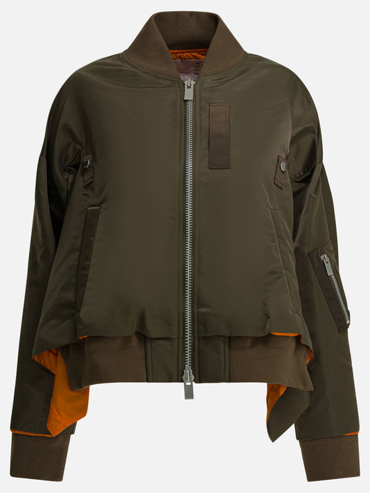 Bomber jackets Solid colour  Green - Sacai Women | PDP | VIETTI Online Store 
