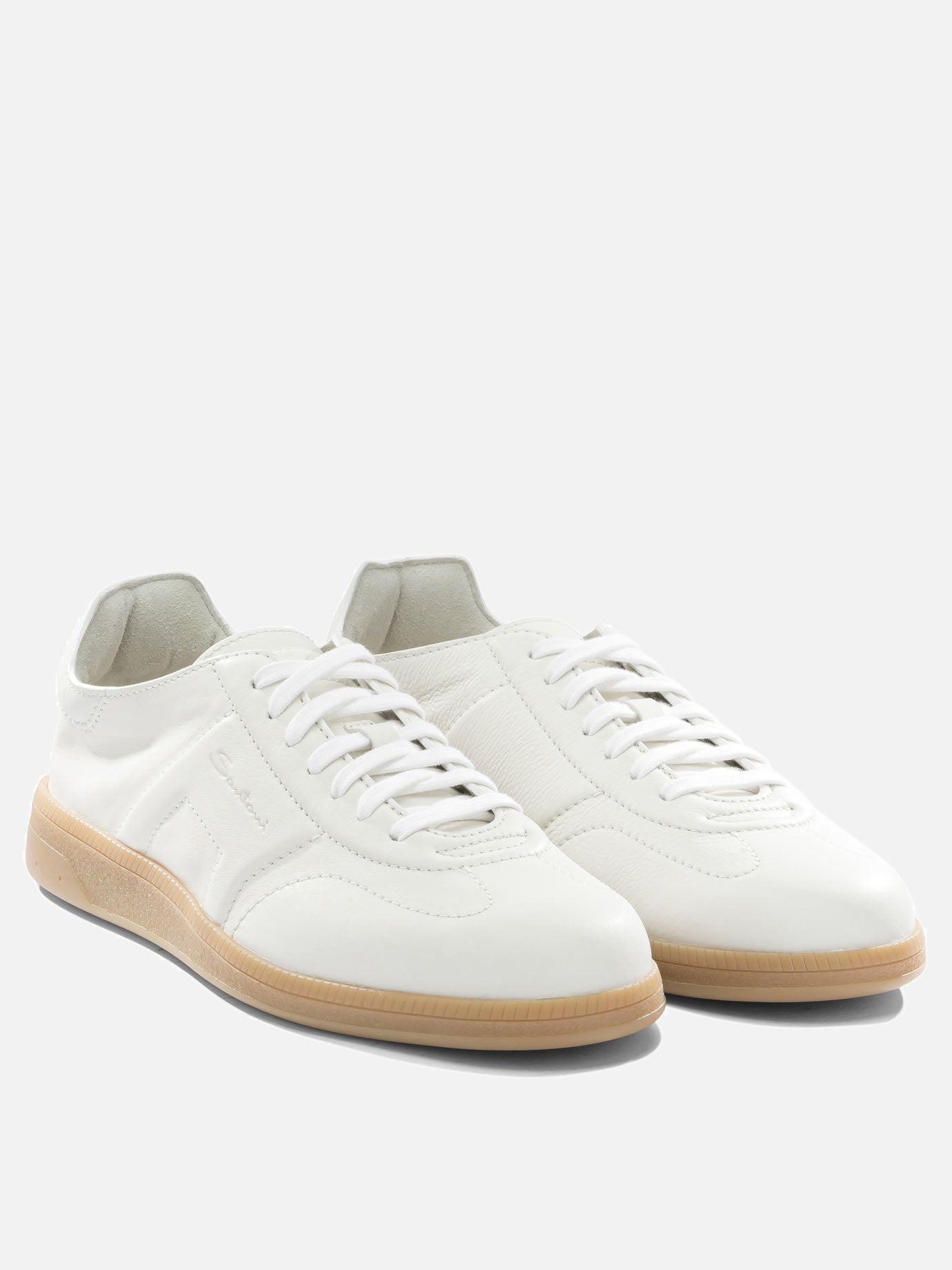 Sneaker basse 100% leather - 100% rubber  Bianco - Santoni Uomo | PDP | VIETTI Online Store | thumbnail_2