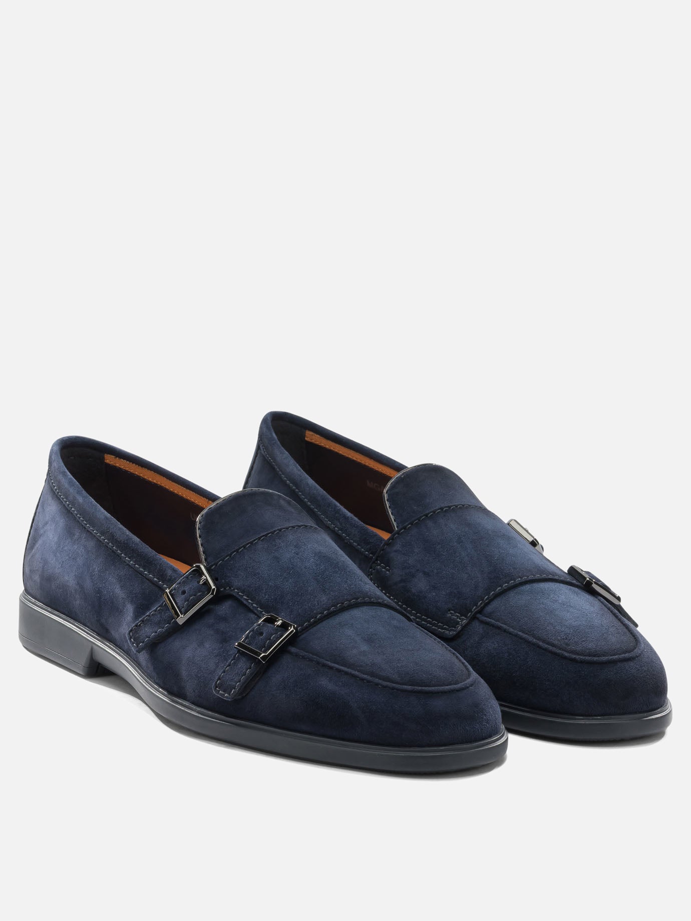 Loafers 100% suede - 100% rubber  Blue - Santoni Men | PDP | VIETTI Online Store | thumbnail_2
