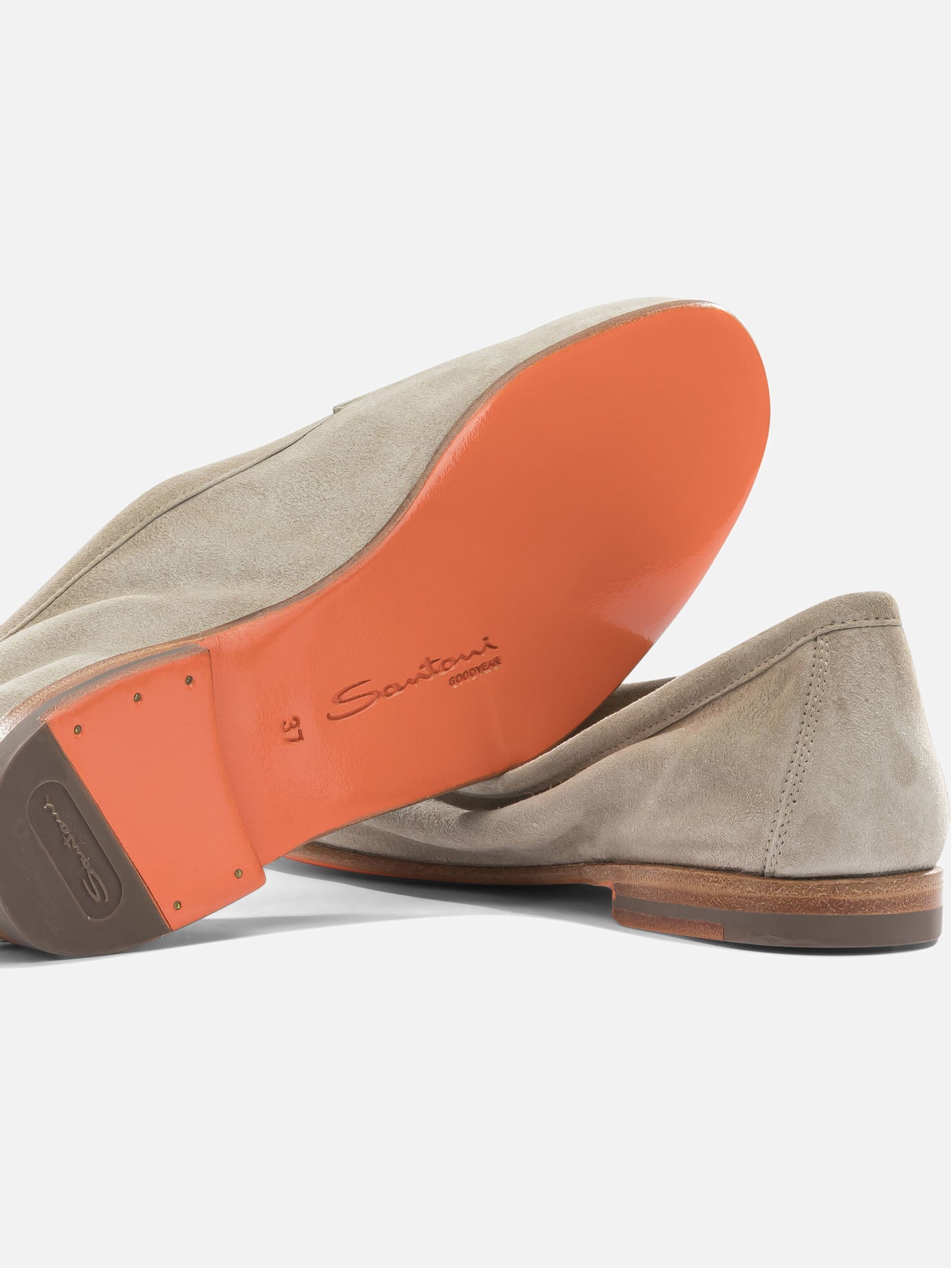 Loafers 100% suede - 100% leather  Beige - Santoni Women | PDP | VIETTI Online Store | thumbnail_5