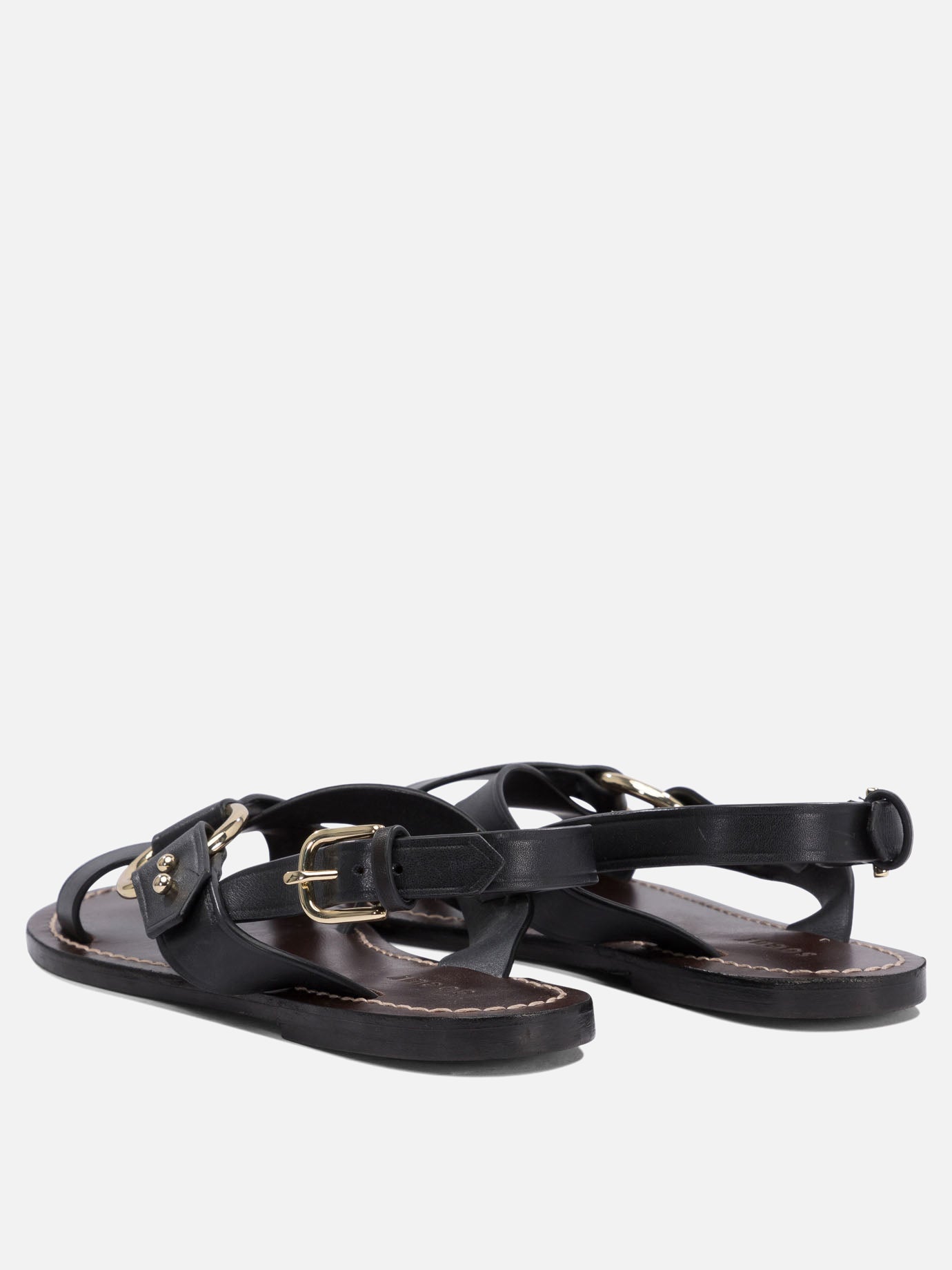 Flat sandals 100% leather  Black - Soeur Women | PDP | VIETTI Online Store | thumbnail_4
