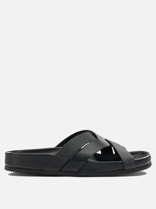 Slides 100% leather - 100% rubber  Black - Tom Ford Men | PLP | VIETTI Online Store 
