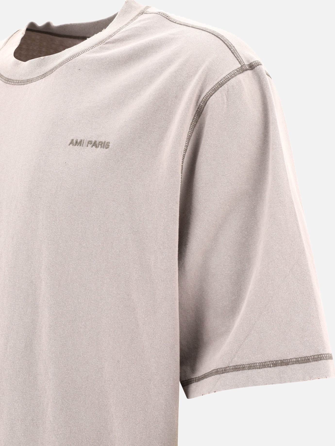 Crewneck t-shirts 100% cotton  Beige - Ami Paris Men | PDP | VIETTI Online Store | Zoom-Modal_4
