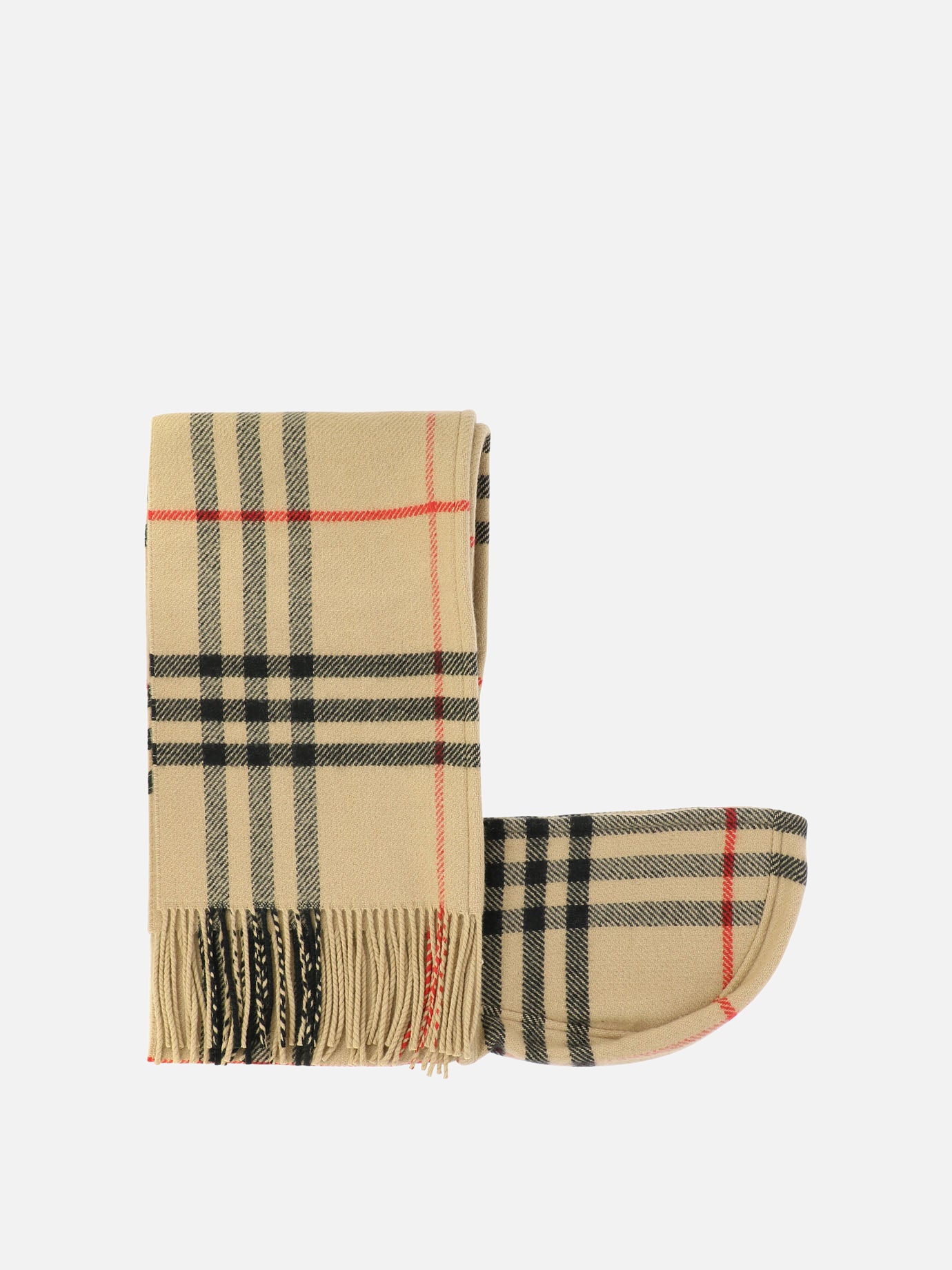 Fringed scarves 54% wool 46% cashmere  Beige - Burberry Women | PDP | VIETTI Online Store | thumbnail
