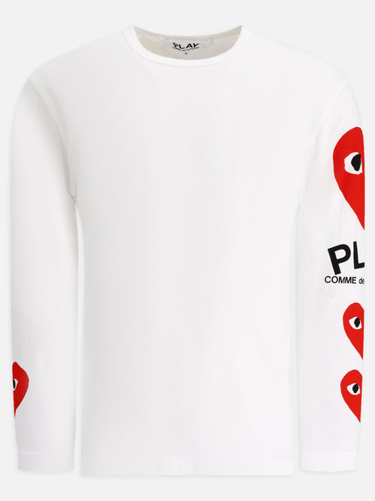 Crewneck t-shirts 100% cotton  White - Comme Des Garçons Play Men | PLP | VIETTI Online Store 
