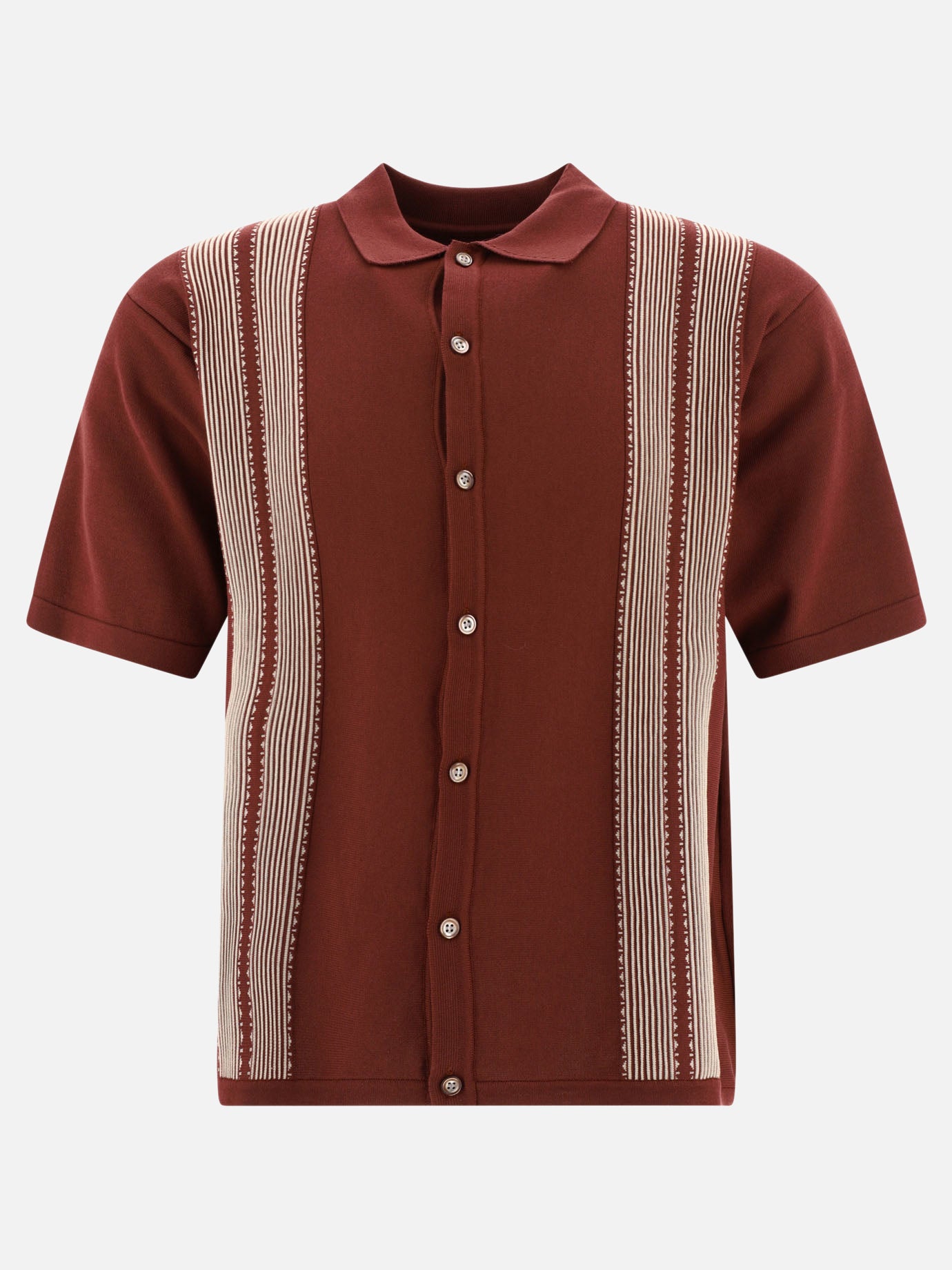 Polo con bottoni 100% cotone  Bordeaux - KAPITAL Uomo | PDP | VIETTI Online Store | Zoom-Modal
