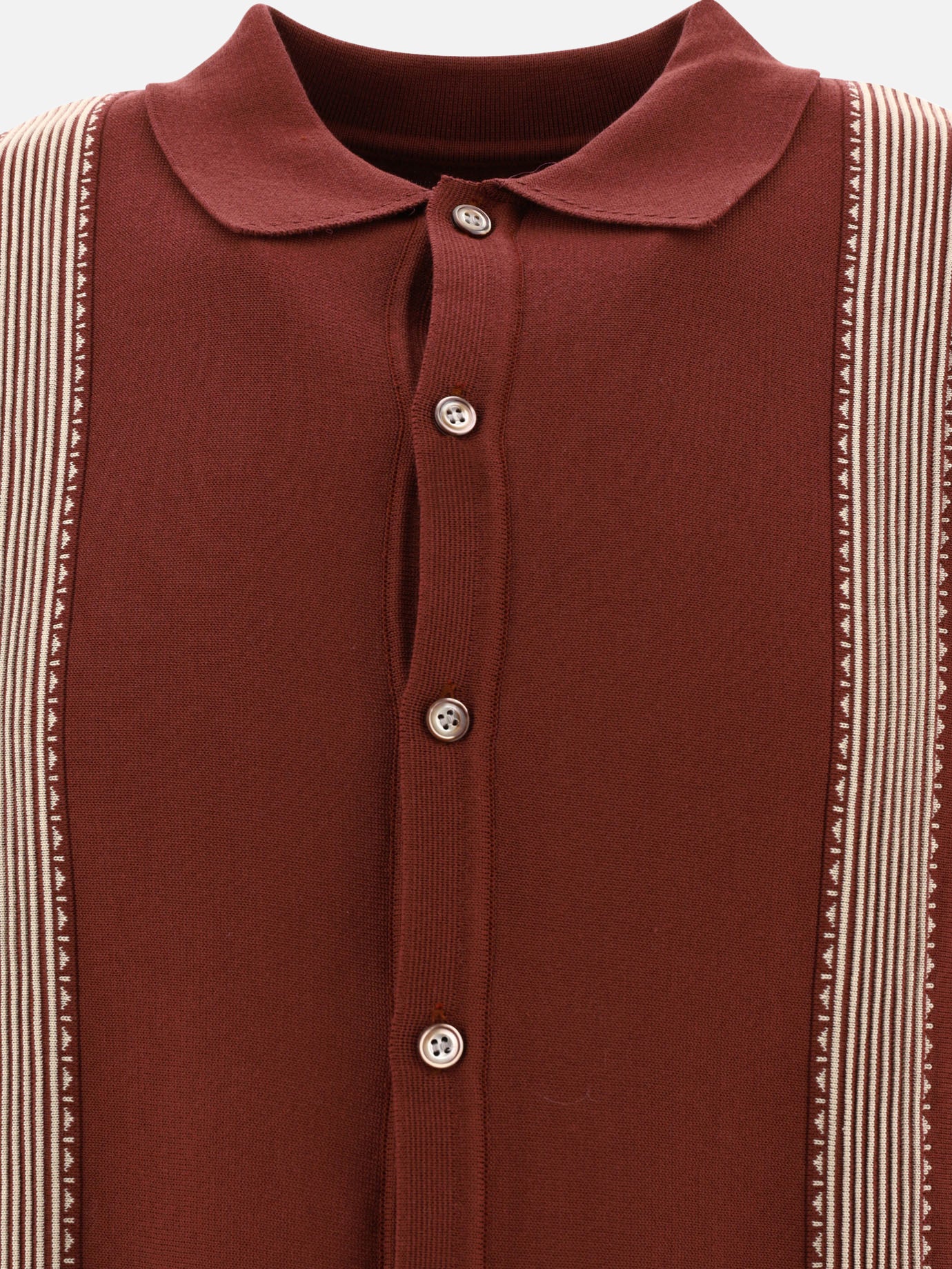 Polo con bottoni 100% cotone  Bordeaux - KAPITAL Uomo | PDP | VIETTI Online Store | thumbnail_3