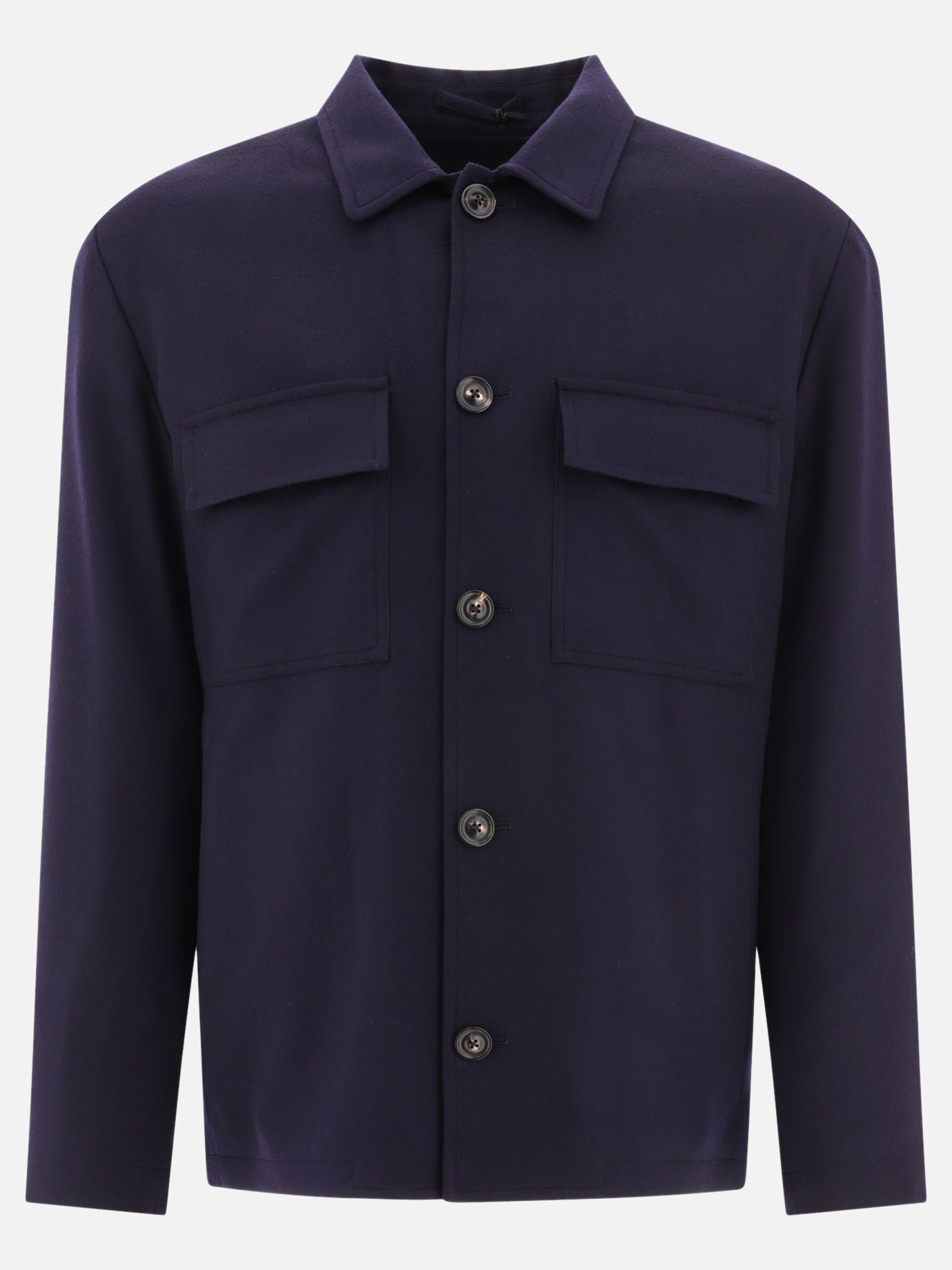 Overshirt jackets 94% wool 6% cashmere  Blue - Lardini Men | PDP | VIETTI Online Store | thumbnail
