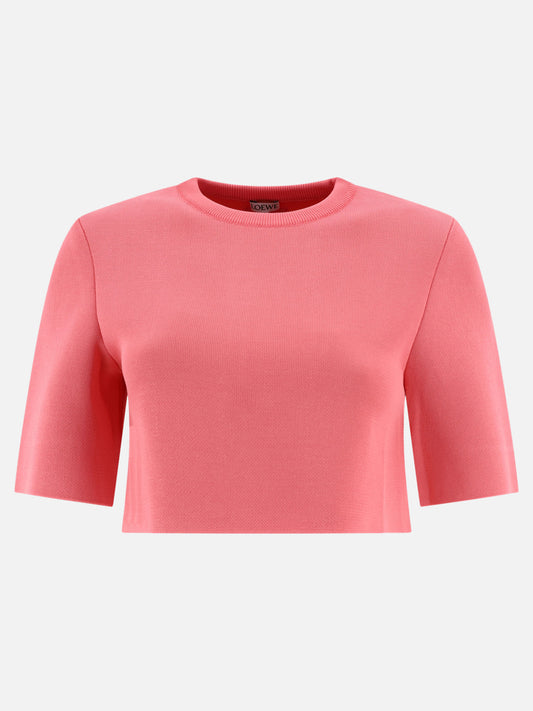 Crop top 49% viscose 29% cotton 19% polyamide 1% leather  Rosa - Loewe Donna | PLP | VIETTI Online Store 
