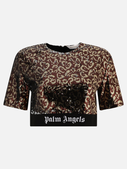 T-shirt girocollo 100% polyester  Marrone - Palm Angels Donna | PLP | VIETTI Online Store 
