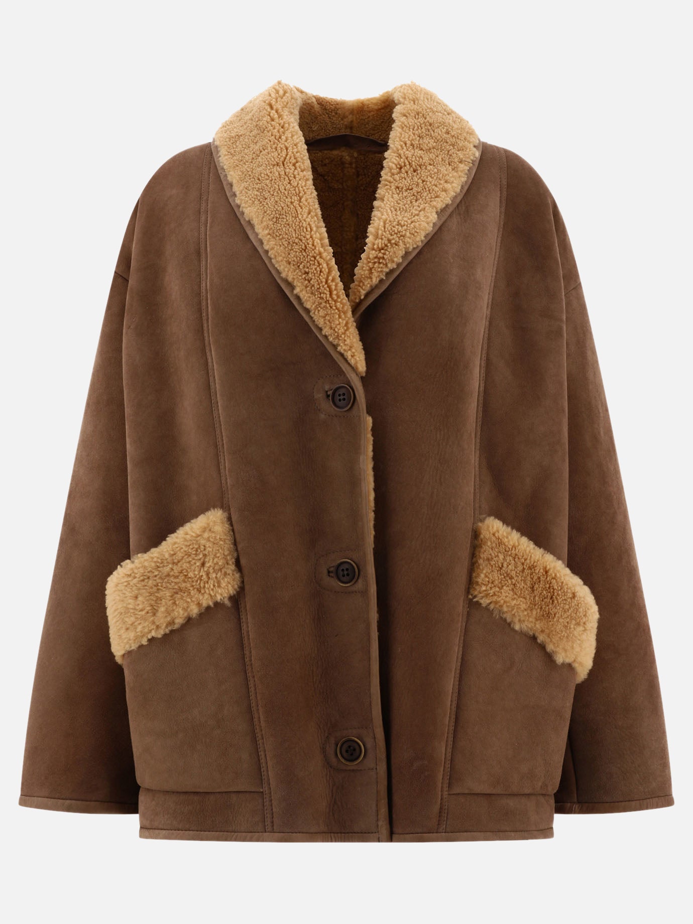 Jacket with shearling inserts