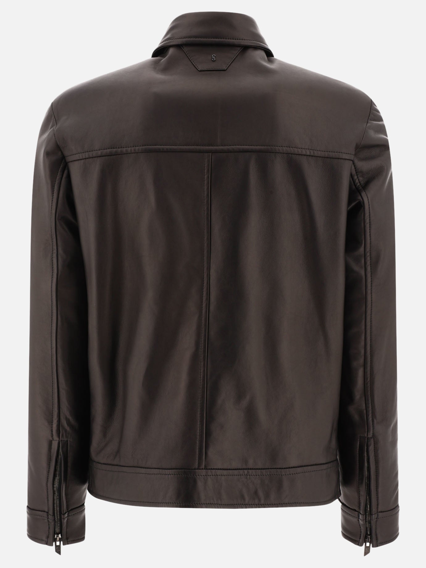 Salvatore Santoro Giacca in pelle stile biker 10610793_54 Nero thumbnail_2