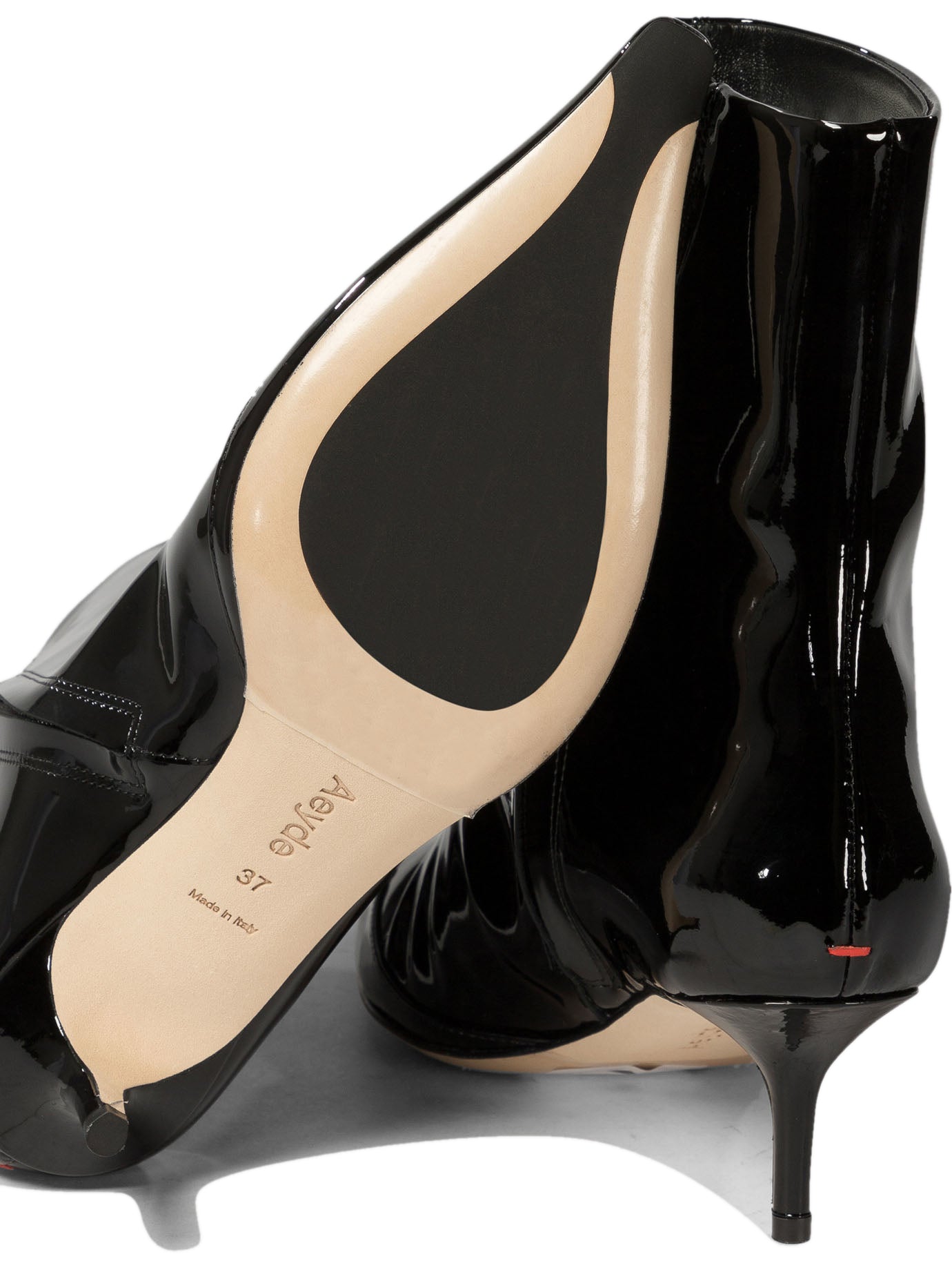 Aeyde "Roe" patent leather ankle boots Black