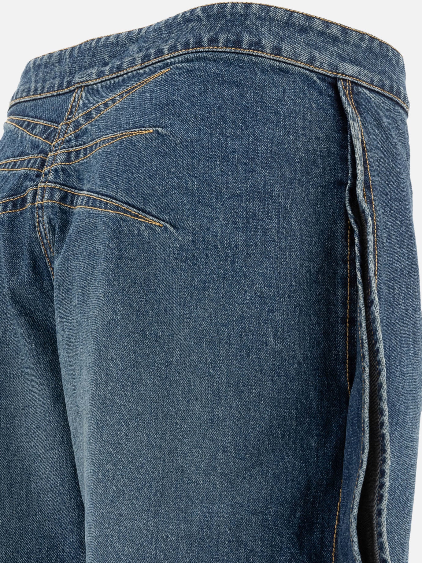 Alaïa Round jeans in stone denim Blue