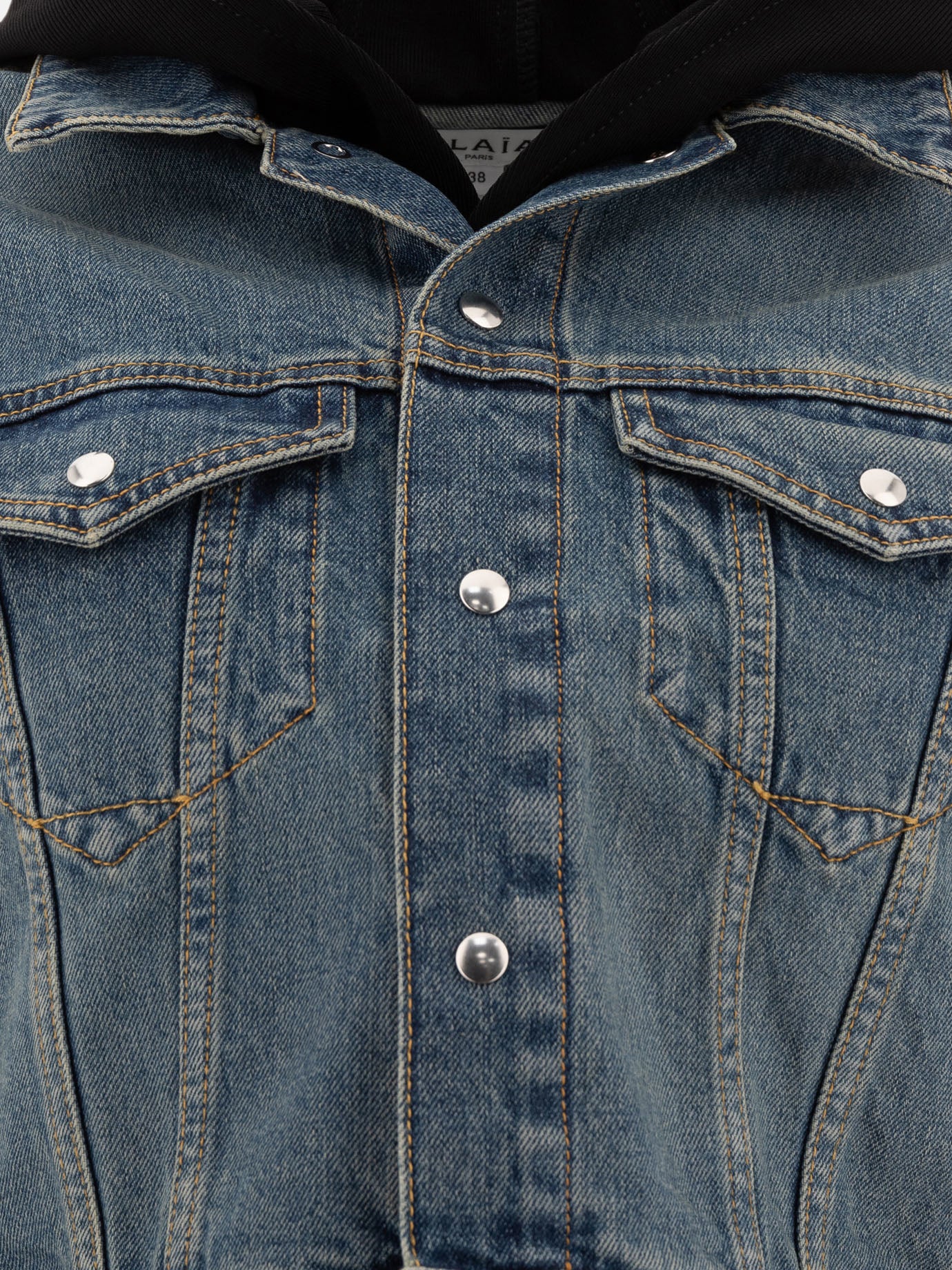 Giacche in denim Solid colour  Blu - Alaïa Donna | PDP | VIETTI Online Store | thumbnail_3