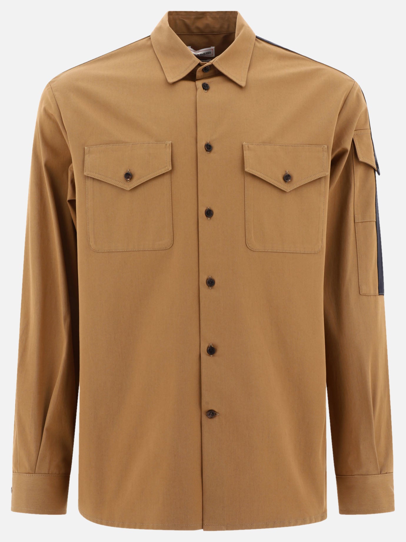 Overshirt jackets Solid colour  Brown - Alexander McQueen Men | PDP | VIETTI Online Store | thumbnail