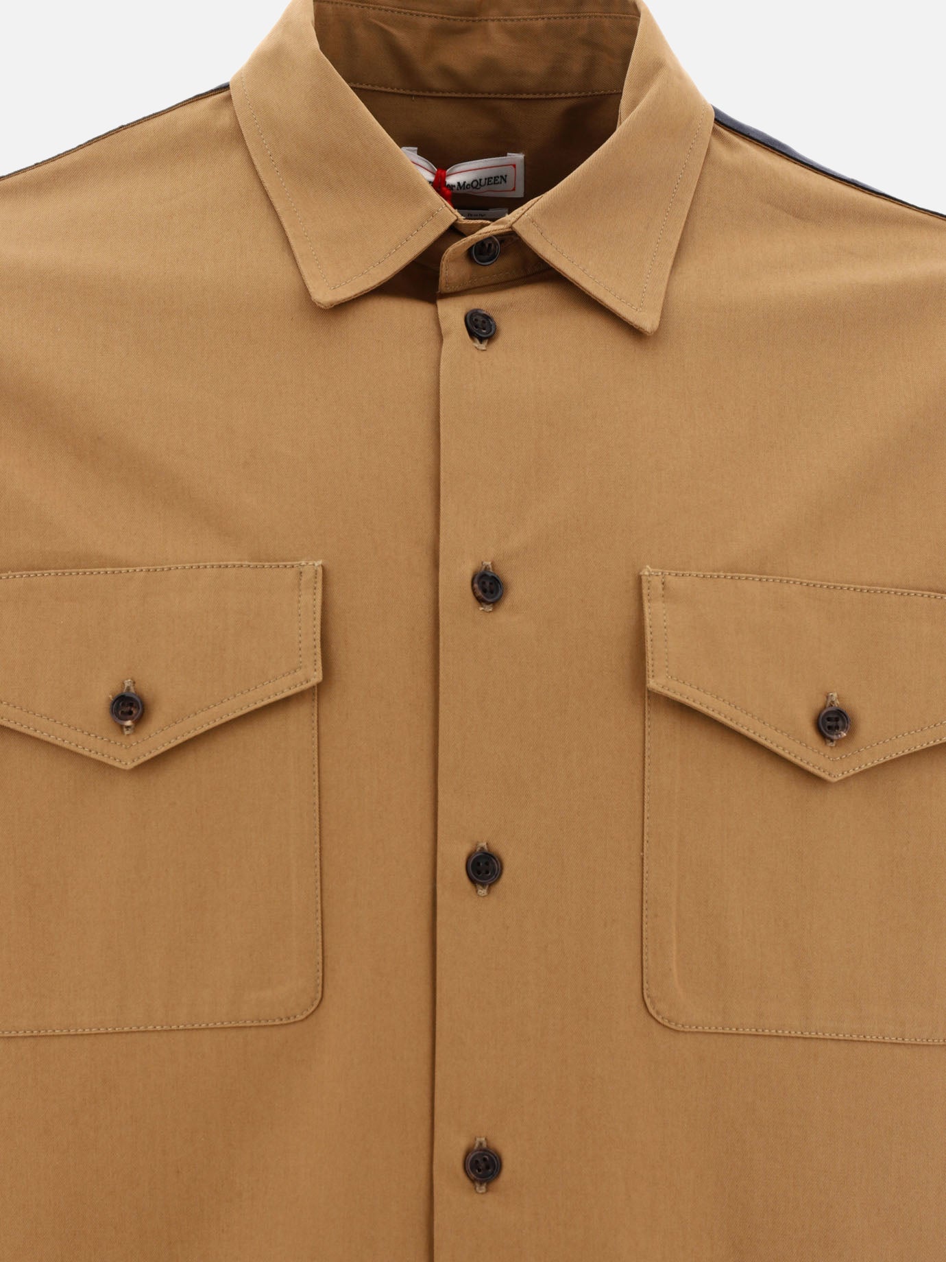 Overshirt jackets Solid colour  Brown - Alexander McQueen Men | PDP | VIETTI Online Store | thumbnail_3