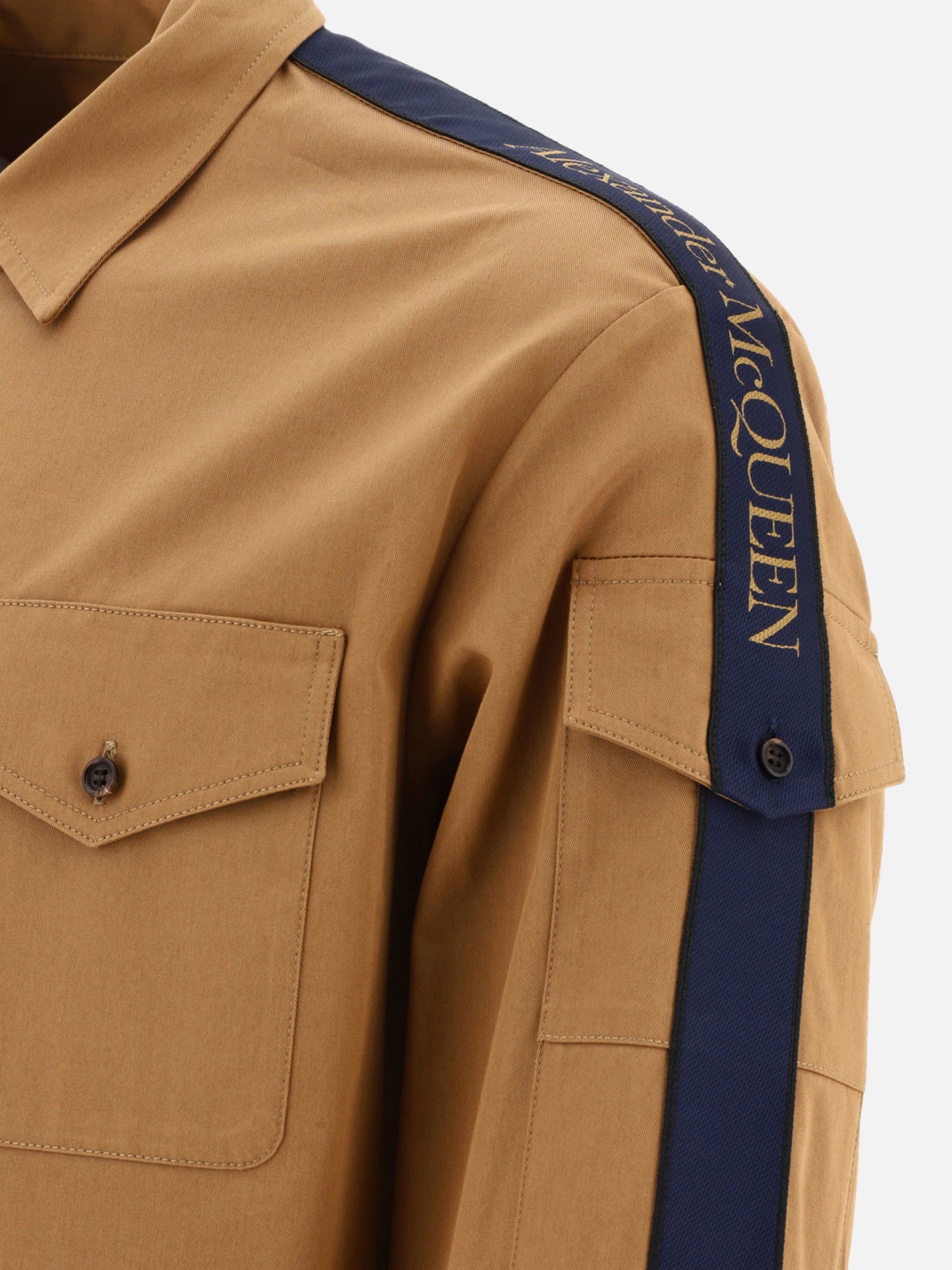 Overshirt jackets Solid colour  Brown - Alexander McQueen Men | PDP | VIETTI Online Store | Zoom-Modal_4
