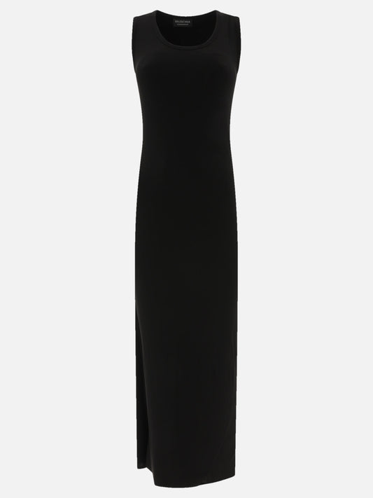 Ribbed jersey sleeveless dress