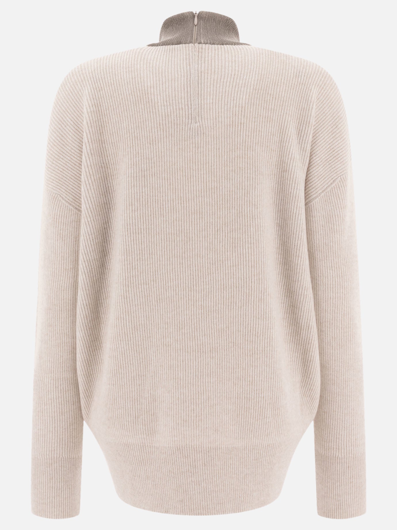 Maglione in cashmere con Precious Ribbed Collar