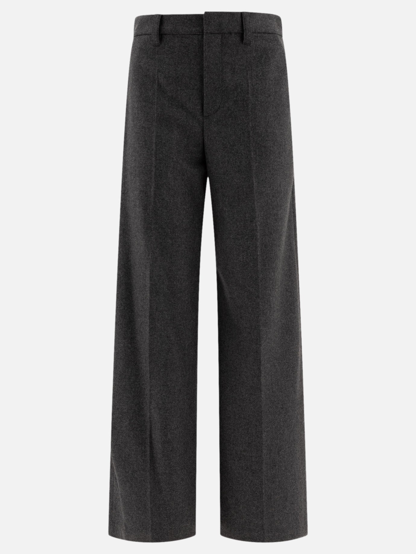 Brunello Cucinelli Virgin wool and cashmere flannel trousers Grey